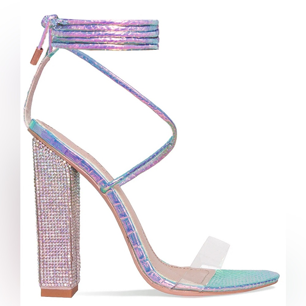Chic Iridescent Strappy Heels